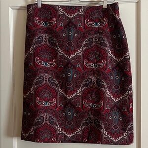 Talbots Elegant Paisley Print Skirt